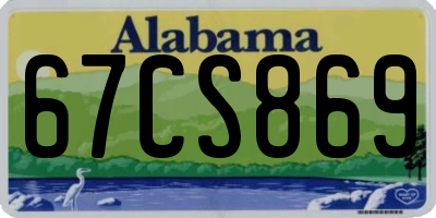 AL license plate 67CS869