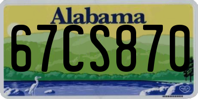 AL license plate 67CS870