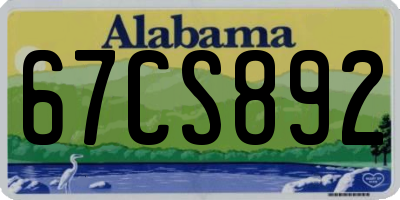 AL license plate 67CS892