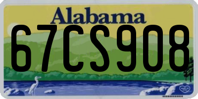 AL license plate 67CS908