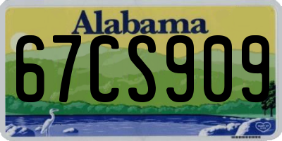 AL license plate 67CS909