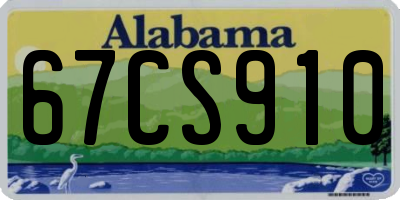 AL license plate 67CS910