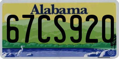 AL license plate 67CS920