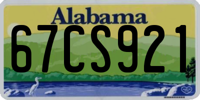 AL license plate 67CS921