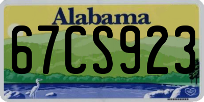 AL license plate 67CS923