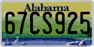 AL license plate 67CS925