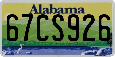 AL license plate 67CS926