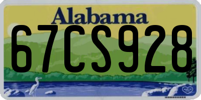 AL license plate 67CS928