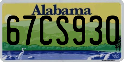 AL license plate 67CS930