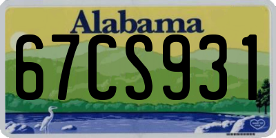 AL license plate 67CS931