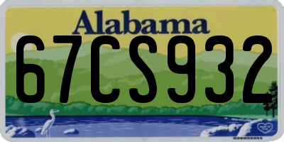AL license plate 67CS932
