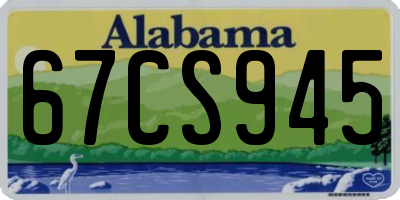 AL license plate 67CS945