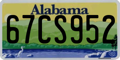 AL license plate 67CS952