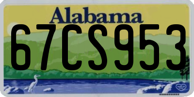 AL license plate 67CS953