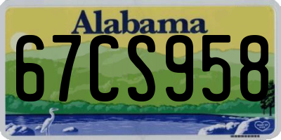 AL license plate 67CS958