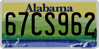 AL license plate 67CS962