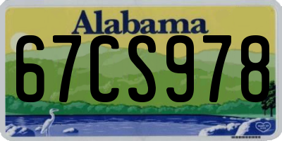 AL license plate 67CS978