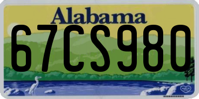 AL license plate 67CS980
