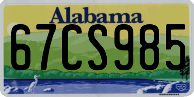 AL license plate 67CS985