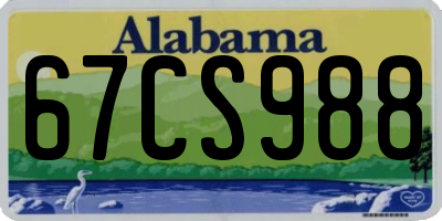 AL license plate 67CS988