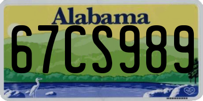 AL license plate 67CS989