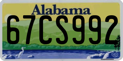 AL license plate 67CS992