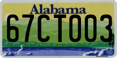 AL license plate 67CT003