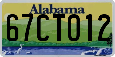 AL license plate 67CT012