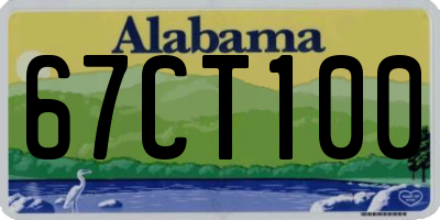AL license plate 67CT100