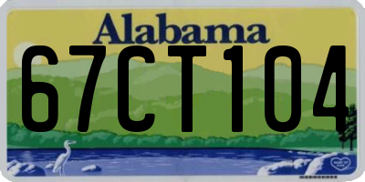 AL license plate 67CT104