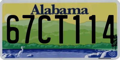 AL license plate 67CT114