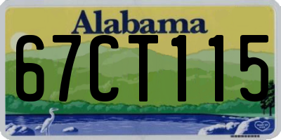 AL license plate 67CT115