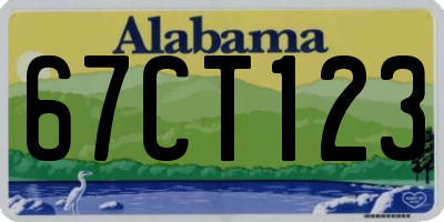 AL license plate 67CT123
