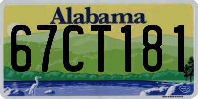 AL license plate 67CT181