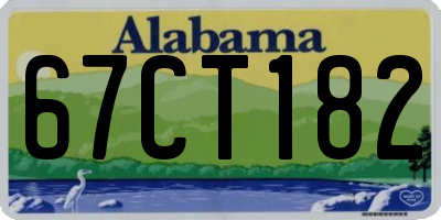 AL license plate 67CT182