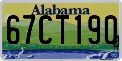 AL license plate 67CT190