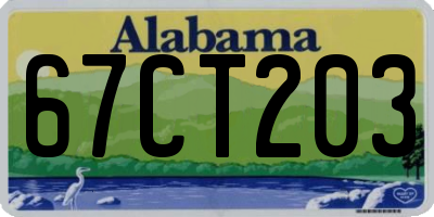 AL license plate 67CT203