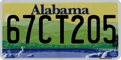 AL license plate 67CT205