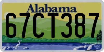AL license plate 67CT387