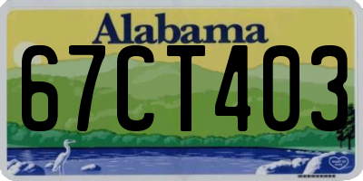 AL license plate 67CT403