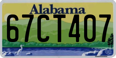 AL license plate 67CT407