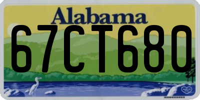 AL license plate 67CT680