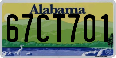 AL license plate 67CT701