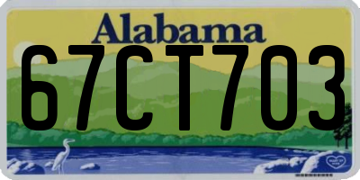 AL license plate 67CT703