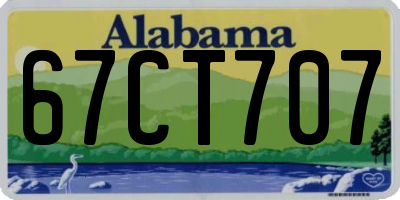 AL license plate 67CT707