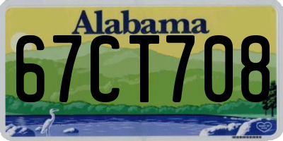 AL license plate 67CT708