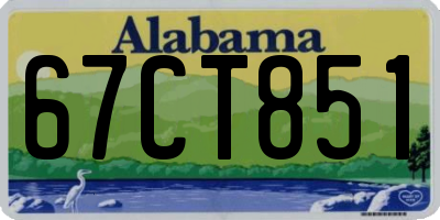 AL license plate 67CT851