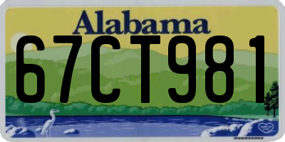 AL license plate 67CT981