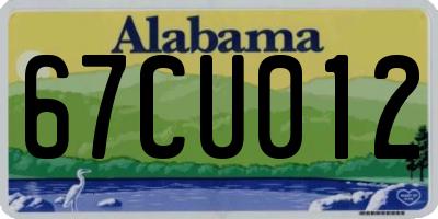 AL license plate 67CU012
