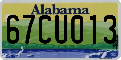 AL license plate 67CU013
